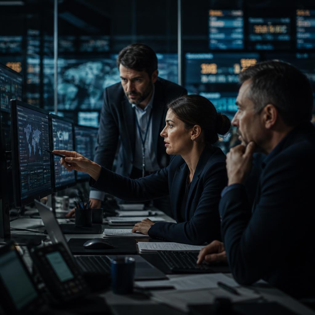 Pessoas da equipe MyTracking trabalhando junto à operação